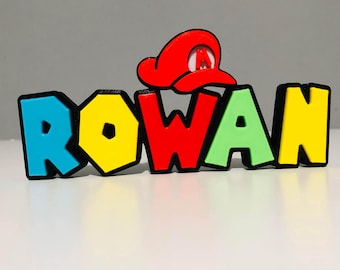 Personalised Super Mario Name Sign: 3D Gamer Room Decor