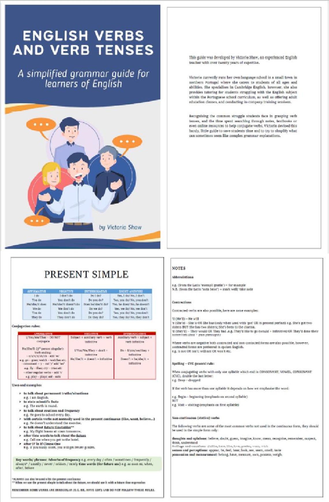 English Verbs and Verb Tenses Guide - Etsy