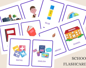 School Vocabulary Flashcards, ESL, Cambridge Materials, Classroom Materials