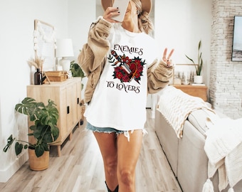 Enemies To Lovers T-shirt: Bookworm Romance Trope Tee