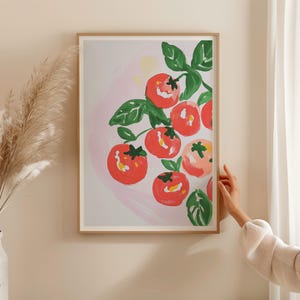 Tomato Basil Kitchen Art Print: Italian Food Wall Decor (Digital Download)