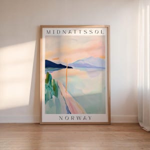 Midnight Sun Norway Fjord Print: Scandinavian Coastal Landscape (Digital Download)
