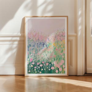Wildflower Field Print: Pastel Cottagecore Floral Art (Digital Download)
