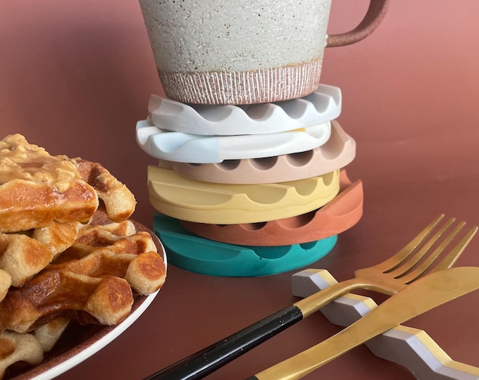 Coaster: Round Solid Color Tray - Chopstick Rest