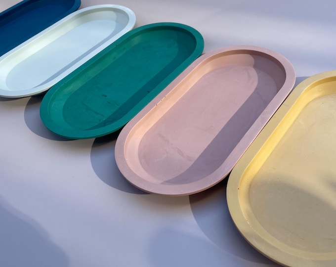 accessories tray | oval | concrete | solid color | tray | gift