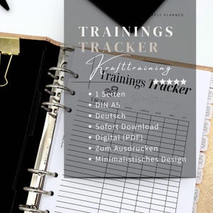 Workout Tracker Printable A5 | Trainingsplan Vorlage für Krafttraining & Gym Log | Fitness Planner Einlage für Filofax PDF
