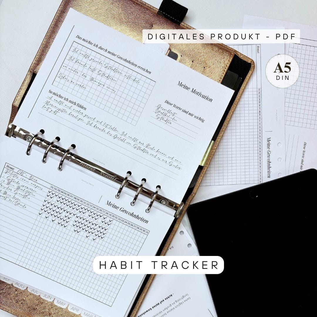 Habit Tracker DIN A5 – Habit Tracker Template | Printable PDF for ...
