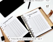 Trainings Tracker A5 printable | Fitness Tracker PDF | Krafttraining & Cardio Vorlage | Trainingsplan Einlagen Filofax | Workout Tracker A5