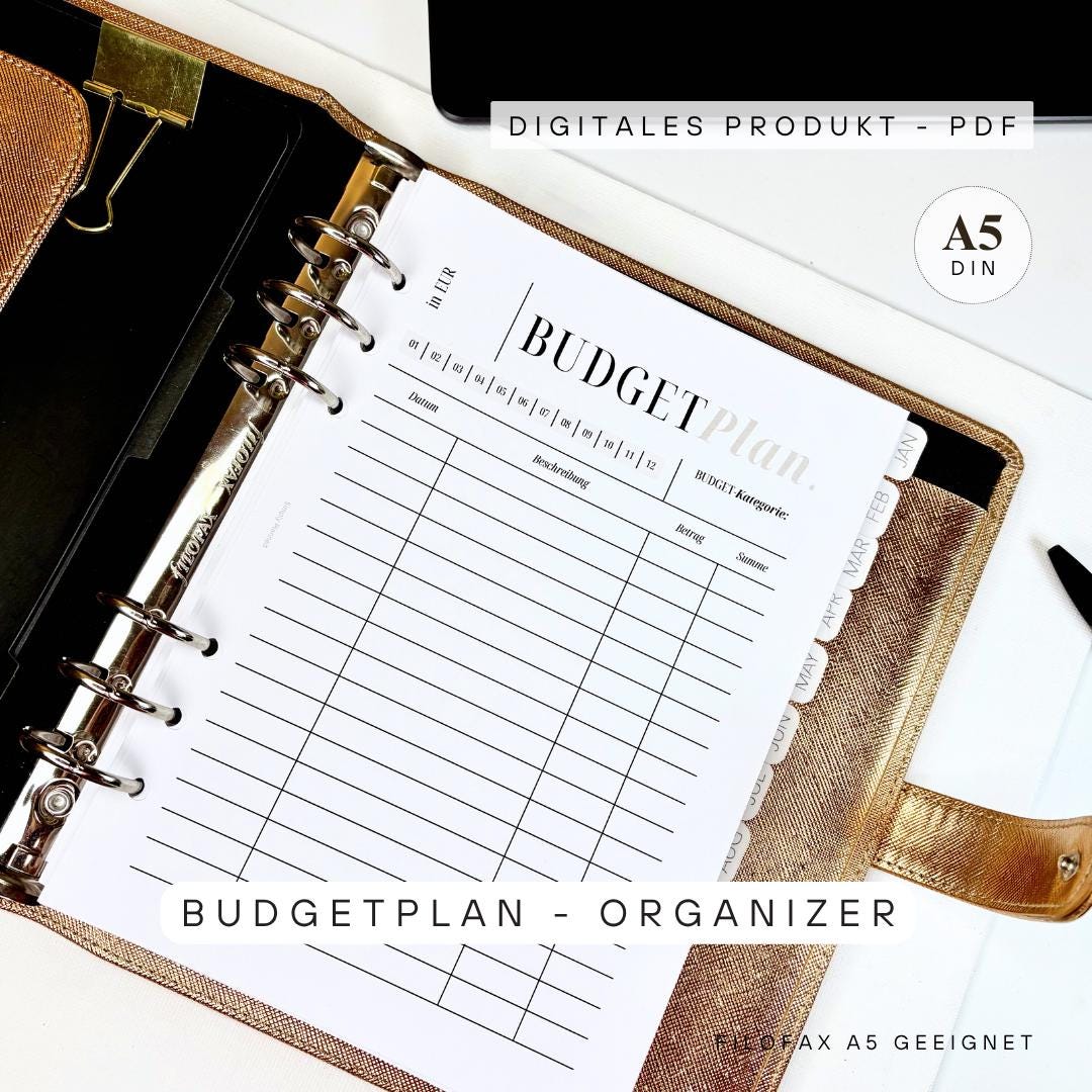 Budget Plan Template A5 | Printable Budget Tracker PDF | Household ...