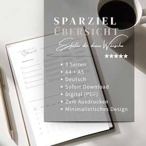 Strumento stampabile per il monitoraggio degli obiettivi di risparmio | Piano di risparmio e monitoraggio dei progressi in formato PDF A4 A5 | Risparmia denaro - Raggiungi i tuoi obiettivi