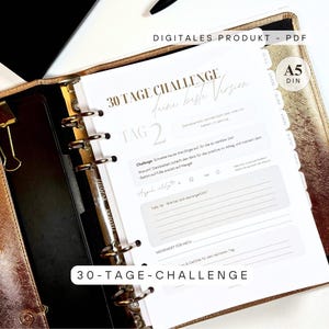 30 Tage Mindset Challenge für persönliches Wachstum | Reflexions-Journal mit täglichen Aufgaben | Printable PDF A4 A5