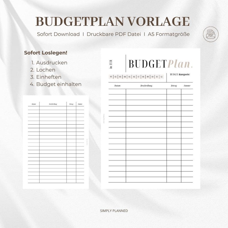 Budget Plan Template A5 | Printable Budget Tracker PDF | Household ...