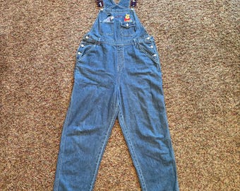 Y2K Vintage Pooh Bear Denim Overalls Embroidered Disney Streetwear Cottagecore Aesthetic Jean Utility Bibs