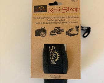 Vintage Sunkosi Kosi Strap Camera Strap NOS Green Fleece Padded 90s Film SLR Camcorder Binocular Neck Shoulder Strap Deadstock Y2K