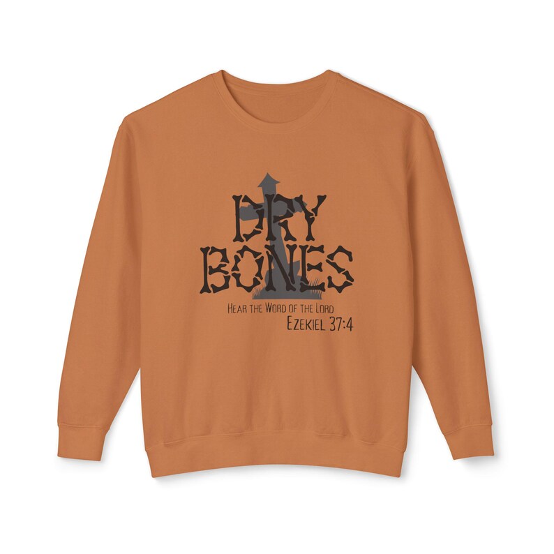 Felpa Dry Bones, Felpa cristiana di Halloween, Maglione della fede, Felpa con versetto della Bibbia, Ezechiele 37:4, Abbigliamento spirituale, 100% cotone Yam