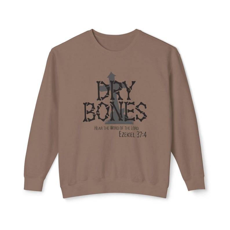 Felpa Dry Bones, Felpa cristiana di Halloween, Maglione della fede, Felpa con versetto della Bibbia, Ezechiele 37:4, Abbigliamento spirituale, 100% cotone Espresso