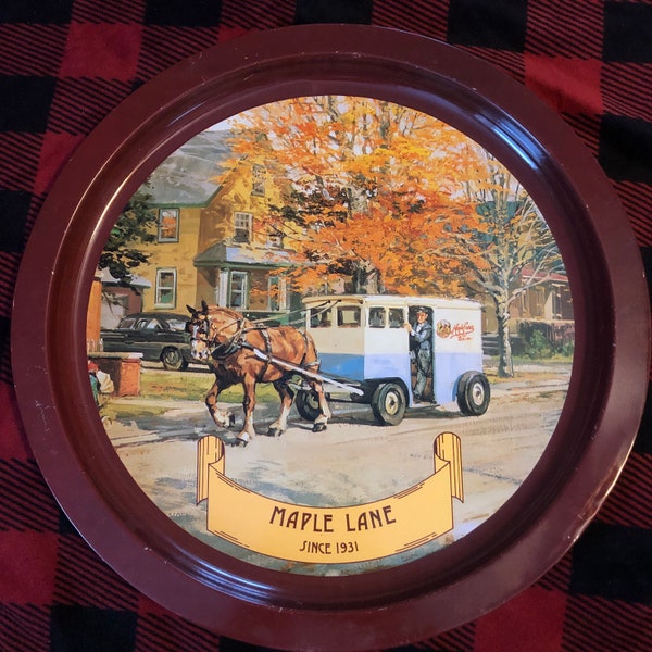 Maple Lane Dairy Vintage Tin Serving Tray