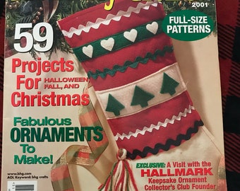 HOLIDAY CRAFTS - Better Homes and Gardens 2001 - Craft Magazine - Fall - Halloween - Christmas Crafts