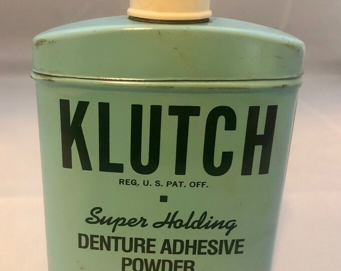 Vintage Klutch Denture Adhesive Tin Etsy
