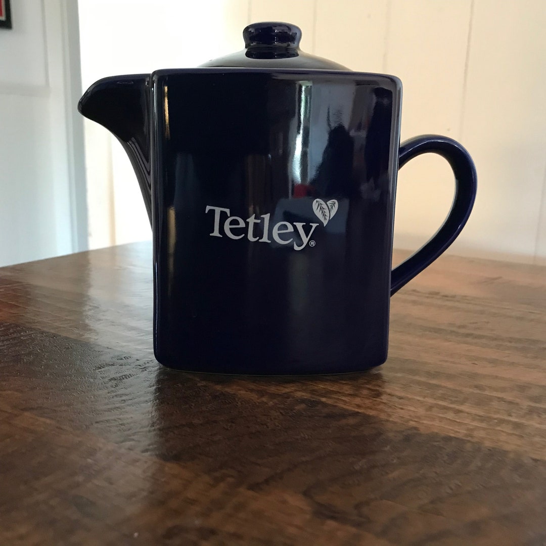 Vintage Tetley Cobalt Blue Teapot Collectable Etsy
