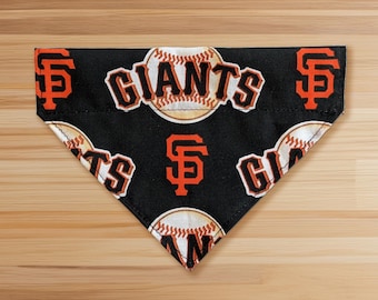 Giants Baseball Pet Bandana: Over Collar Cotton Dog Cat Neckwear
