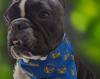 Golden State Warriors Pet Bandana: Over Collar Dog Cat Accessory