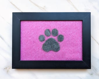 Custom Pet Fur Paw Print Art - Unique Memorial Keepsake