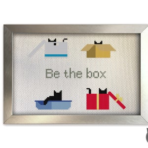 Katze Kreuzstich Muster - Be the box Karton Box Katzentoilette Umzug Box Schwarze Katze Weihnachtsgeschenk