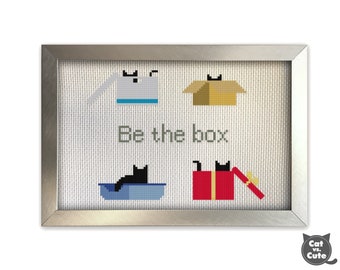 Be the Box Cat Cross Stitch Pattern – Funny Feline Gift (PDF Pattern)