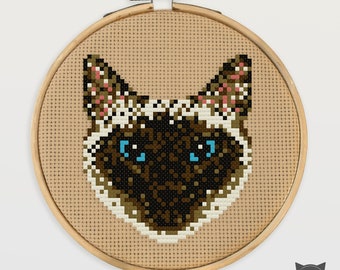 Persian Cat Portrait Cross Stitch Pattern (PDF Pattern)