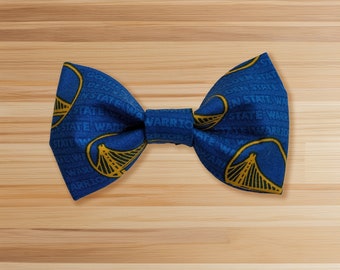 Golden State Warriors Pet bowtie for dogs cats cotton with elastic attachment over collar, dog cat lover, dog cat mom gift, pet accessory