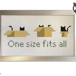 Cat Cross Stitch Kit (no frame) - One Size Fits All Cardboard Box Black Cat