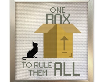 Cat Cross Stitch Pattern: Lord of the Rings Cats in Box (PDF Pattern)