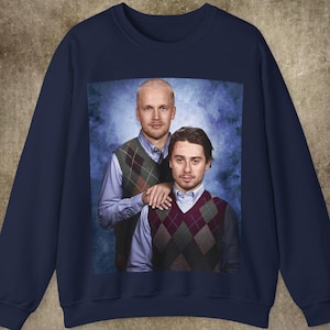 Quinn Hughes ed Elias Pettersson, felpa Vancouver, girocollo con grafica Canucks Merch, fratellastri, felpa vintage da hockey