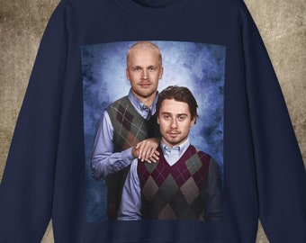 Sudadera con capucha de Vancouver de Quinn Hughes y Elias Pettersson, Canucks Merch, cuello redondo con gráficos, hermanastros, sudadera de hockey vintage