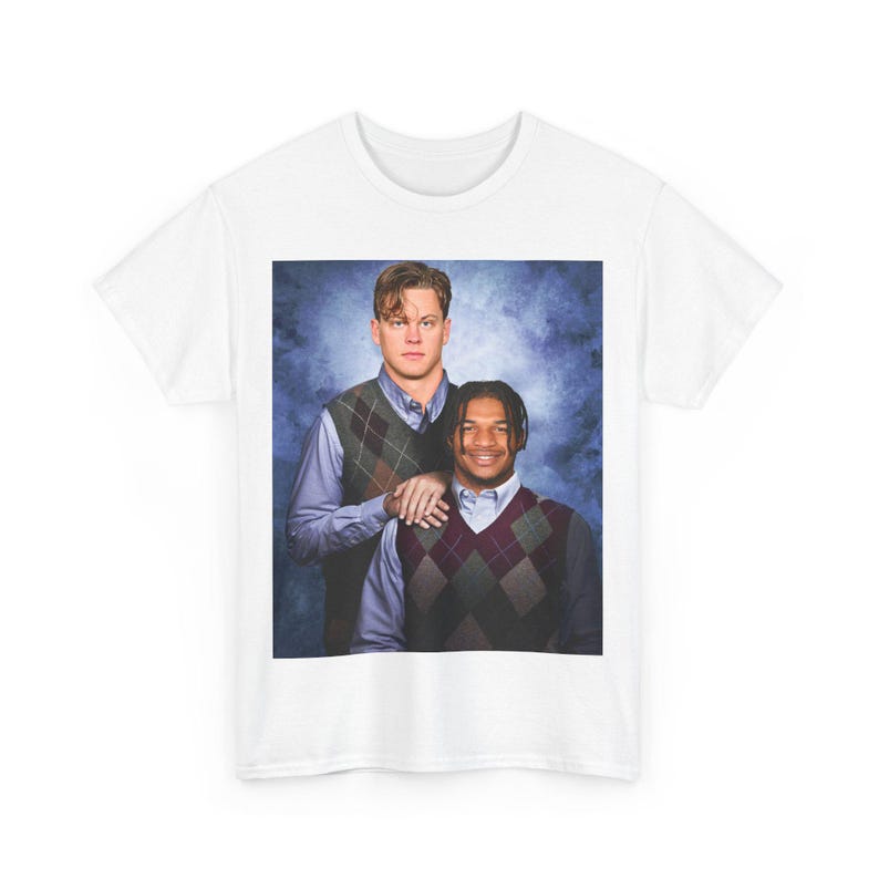 JaMarr Chase Joe Burrow Cincinnati Football T-Shirt, Step Brothers Football Shirt, Bengals Football Shirt, Football Funny Shirt White