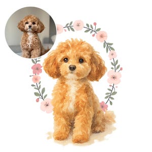 Custom Pet Portrait from Photo, Digital Dog or Cat Portrait, Printable Poster, Personalized Pet Gift, Digital Product