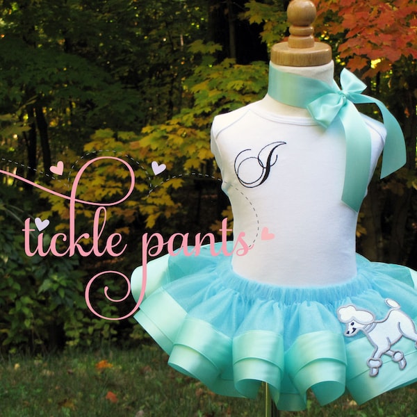 She's SOOO HIP! Poodle Skirt Tutu Outfit - Includes top and poodle ribbon tutu - Available in TONS of colors