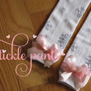 Snowflake Leg warmers to match all Tickle Pants Winter ONEderland birthday outfits- Fits infants and school-age girls