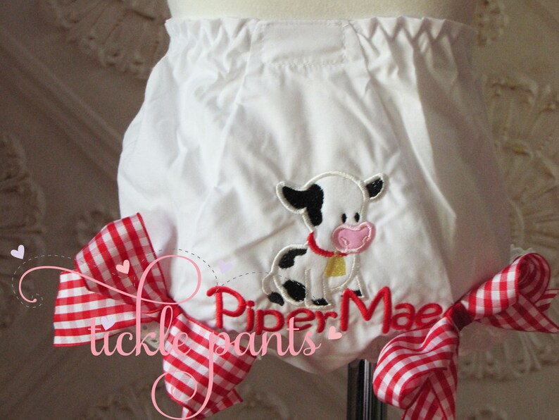 E-I-E-I-O Farm Birthday Tutu Outfit Pig cow horse Red Includes top, tutu More animals available Can be customized for your party image 2