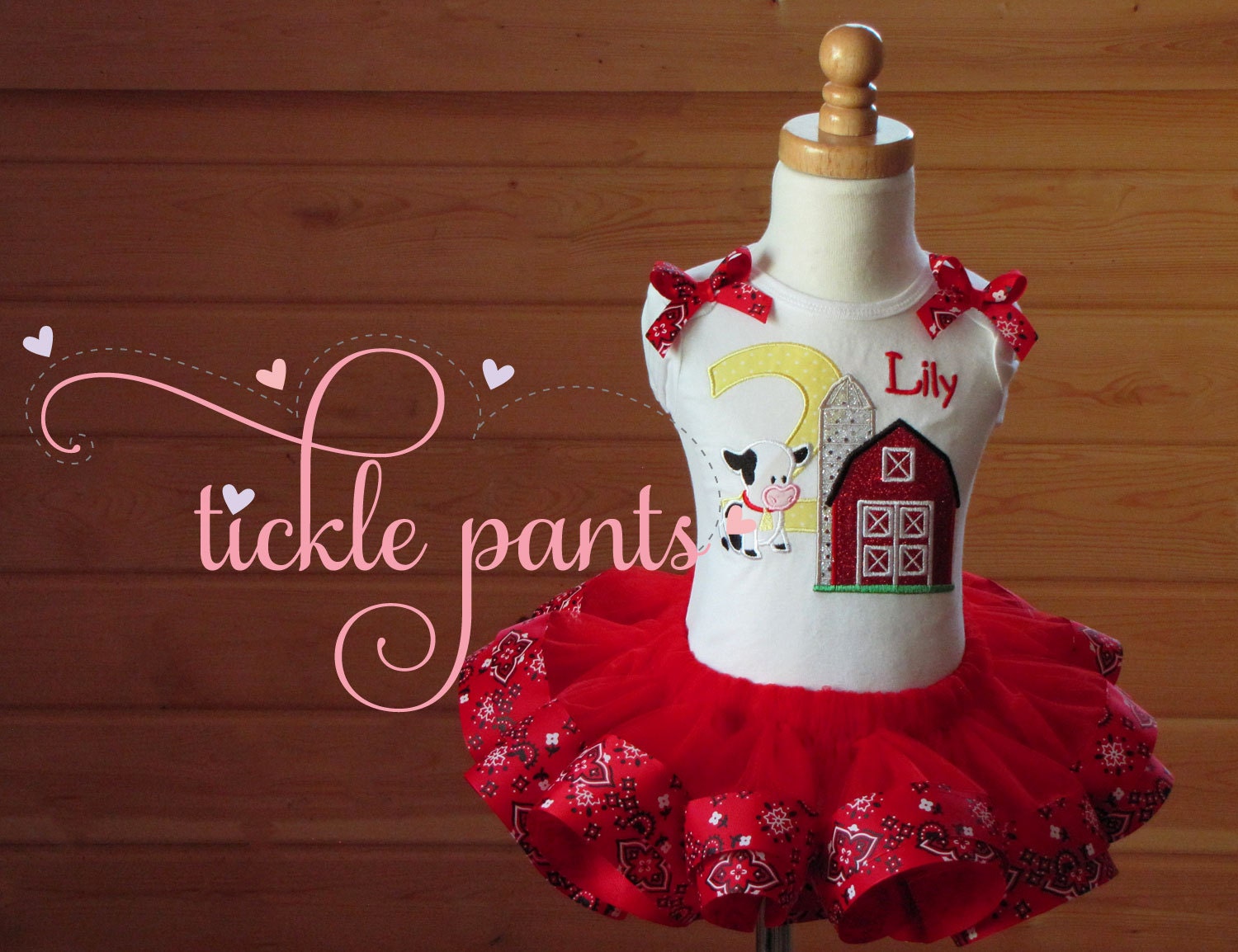 Farm Birthday Outfit Red with bandana Baby girls birthday Etsy