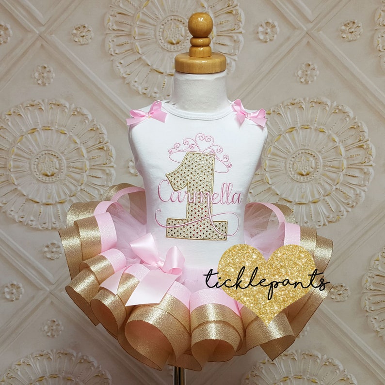 Available for all ages and sizes Colors can be changed Baby girl/'s 1st birthday shirt Princess Crown Tiara Pink and gold sparkle