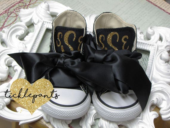 gold baby converse