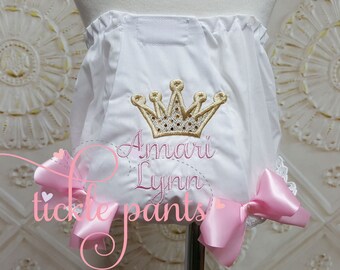 Birthday Bloomers - Diaper Cover - CROWN embroidery - Made to match your Tickle Pants birthday tutu outfit