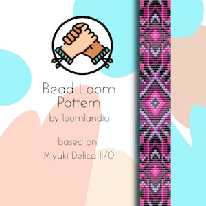 Magic Night Native Bead Loom Bracelet Pattern - Bead loom pattern based on Miyuki Delica 11/0