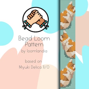 Cats Bead Loom Bracelet Pattern - Bead loom pattern based on Miyuki Delica 11/0