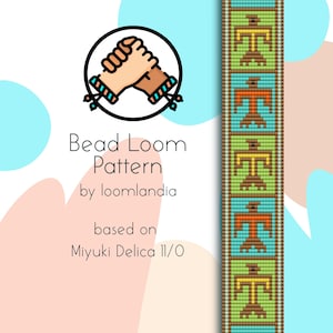 Thunderbird Native Bead Loom Bracelet Pattern - Bead loom pattern based on Miyuki Delica 11/0