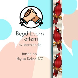 Red Cardinal Bead Loom Bracelet Pattern – Miyuki Delica 11/0 (PDF Pattern)