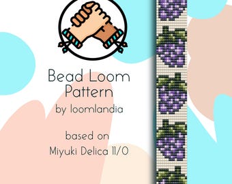 Grape Bead Loom Bracelet Pattern - Bead loom pattern based on Miyuki Delica 11/0