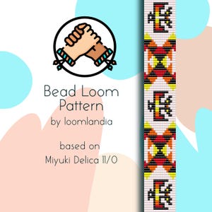Patroon voor een armband met de Thunderbird Sun-kralen – Miyuki Delica 11/0 (PDF-patroon)